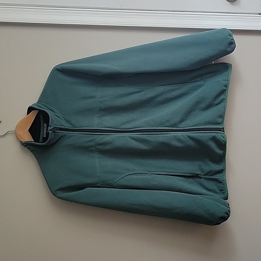 EUC Sage Green Lands' End Fleece Jacket